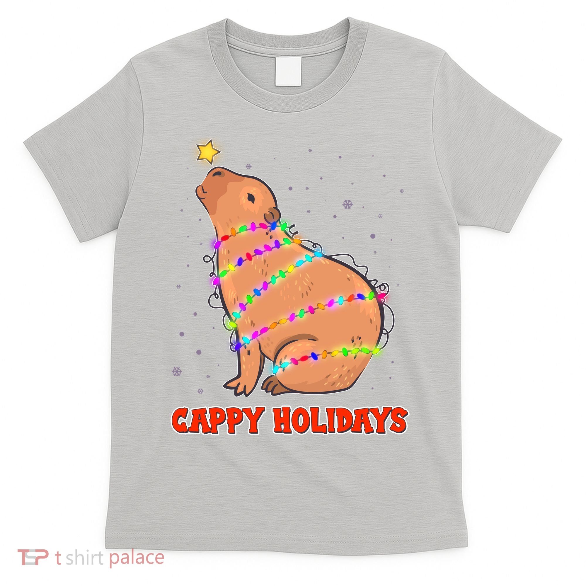 Funny Cute Christmas Cappy Holidays Capybara T-Shirt
