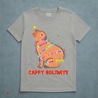Funny Cute Christmas Cappy Holidays Capybara T-Shirt thumb 5