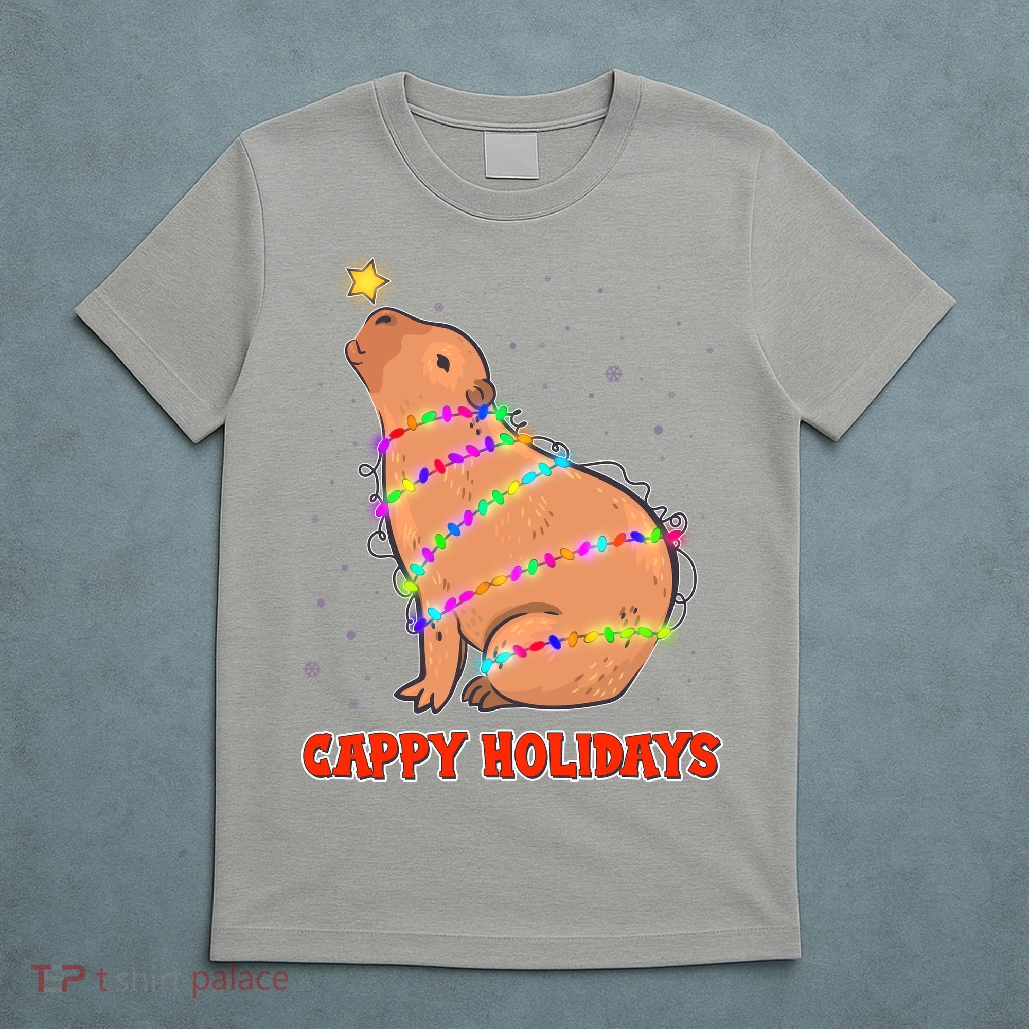 Funny Cute Christmas Cappy Holidays Capybara T-Shirt