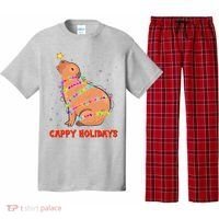 Funny Cute Christmas Cappy Holidays Capybara Pajama Set thumb 0