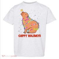Funny Cute Christmas Cappy Holidays Capybara Toddler T-Shirt thumb 0