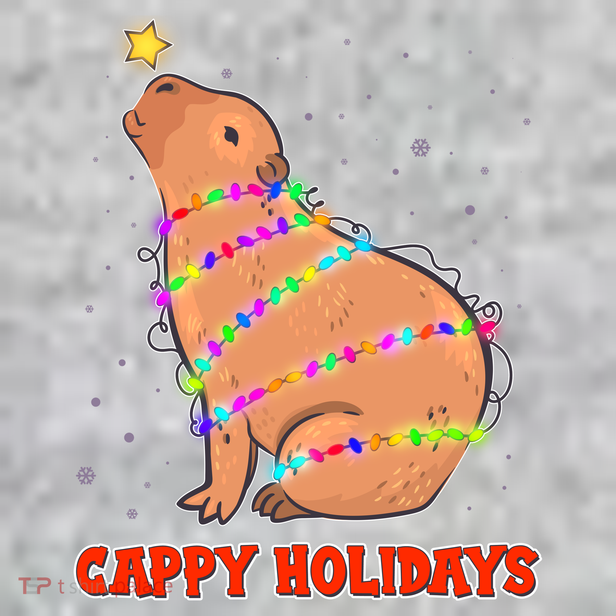 Funny Cute Christmas Cappy Holidays Capybara Kids Hoodie