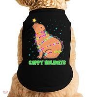 Funny Cute Christmas Cappy Holidays Capybara Doggie Tank thumb 0