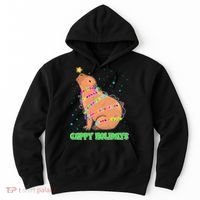 Funny Cute Christmas Cappy Holidays Capybara Hoodie thumb 0