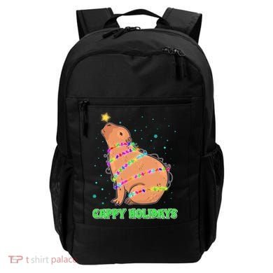 Funny Cute Christmas Cappy Holidays Capybara Backpack