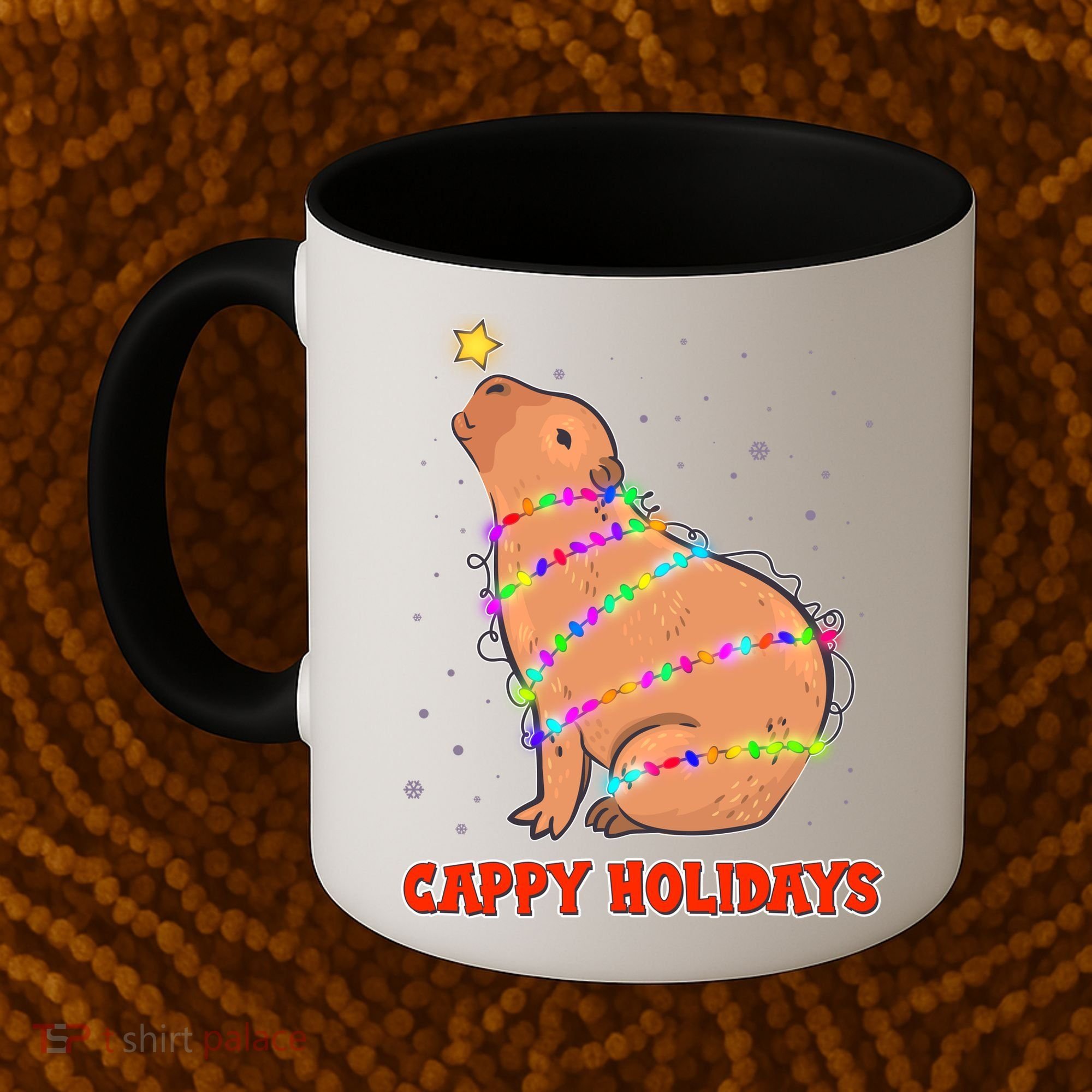 Funny Cute Christmas Cappy Holidays Capybara Coffee Mug