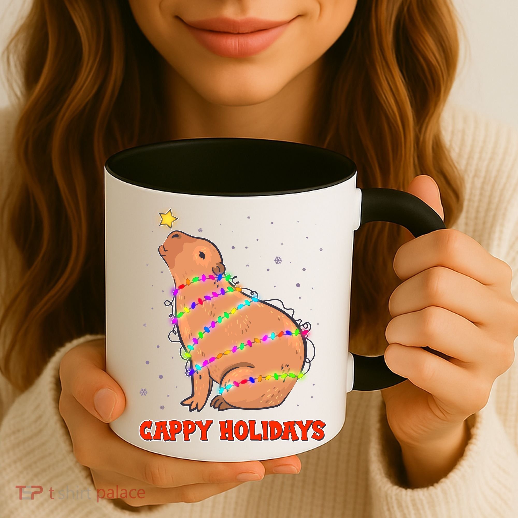 Funny Cute Christmas Cappy Holidays Capybara Coffee Mug