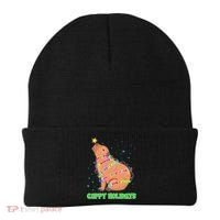 Funny Cute Christmas Cappy Holidays Capybara Beanie thumb 0