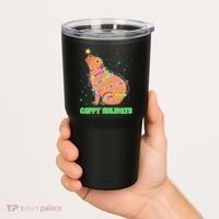 Funny Cute Christmas Cappy Holidays Capybara Tumbler thumb 2