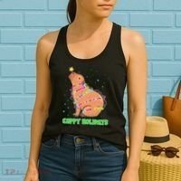 Funny Cute Christmas Cappy Holidays Capybara Women's Tank Top thumb 2