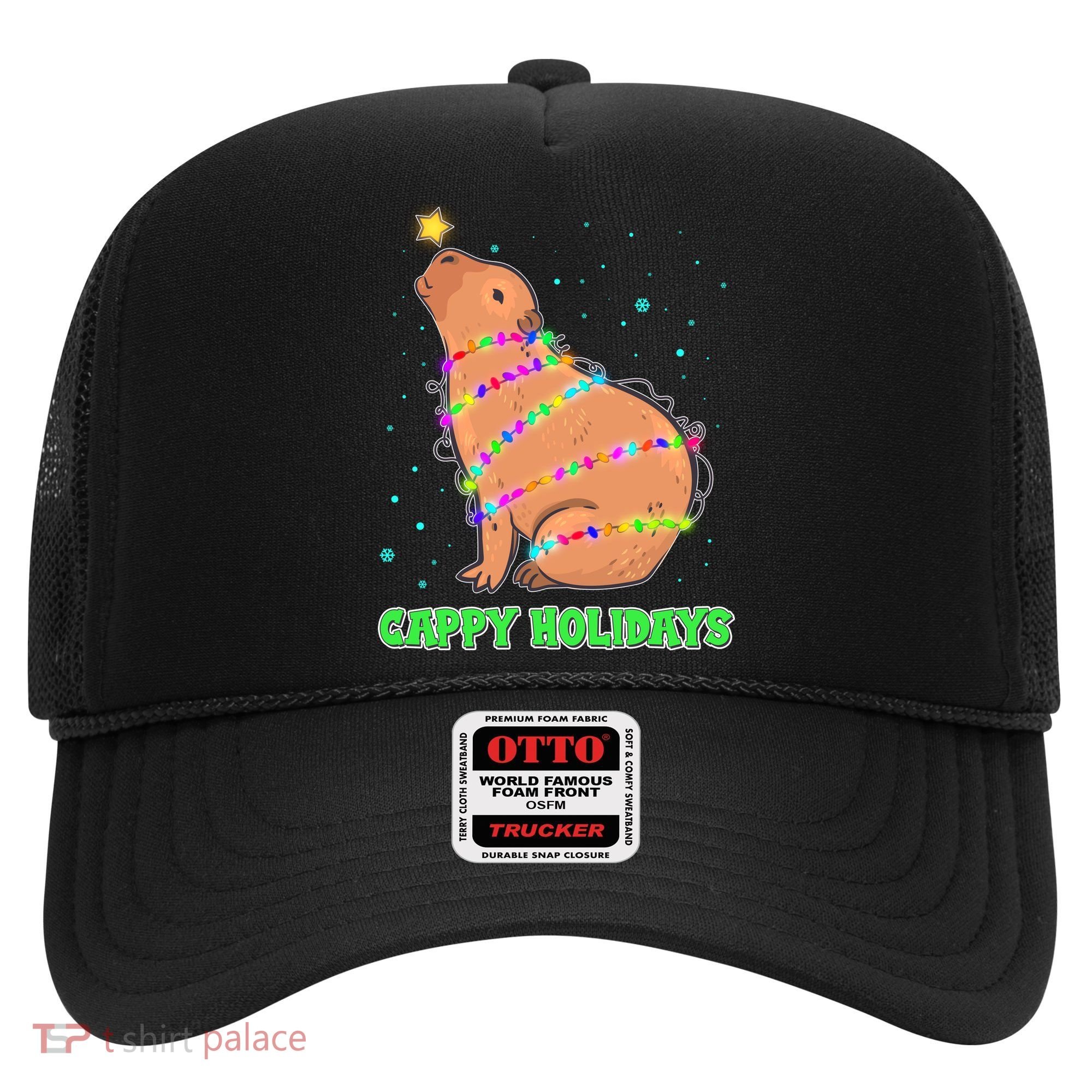 Funny Cute Christmas Cappy Holidays Capybara Hat