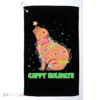 Funny Cute Christmas Cappy Holidays Capybara Golf Towel thumb 0