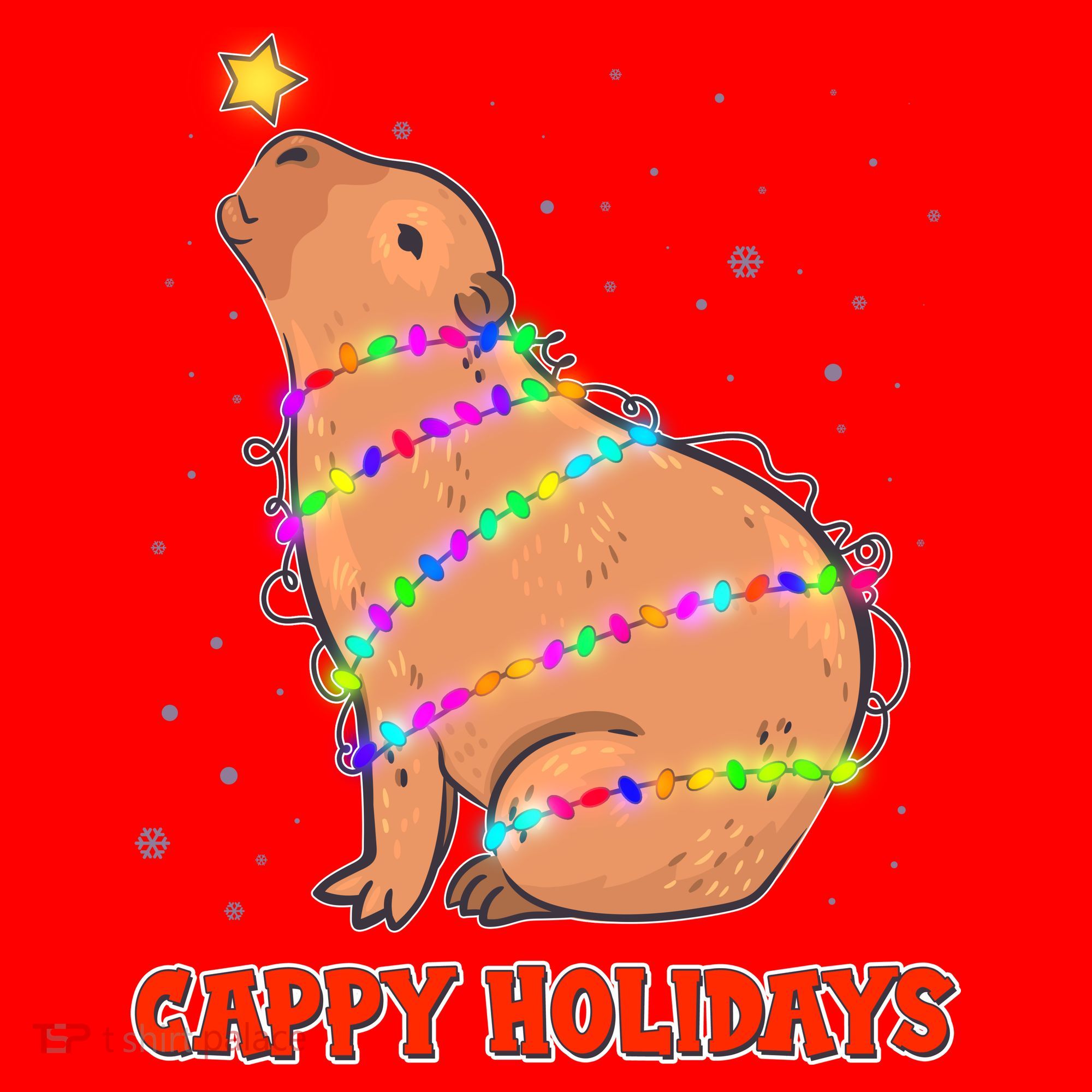 Funny Cute Christmas Cappy Holidays Capybara Santa Hat