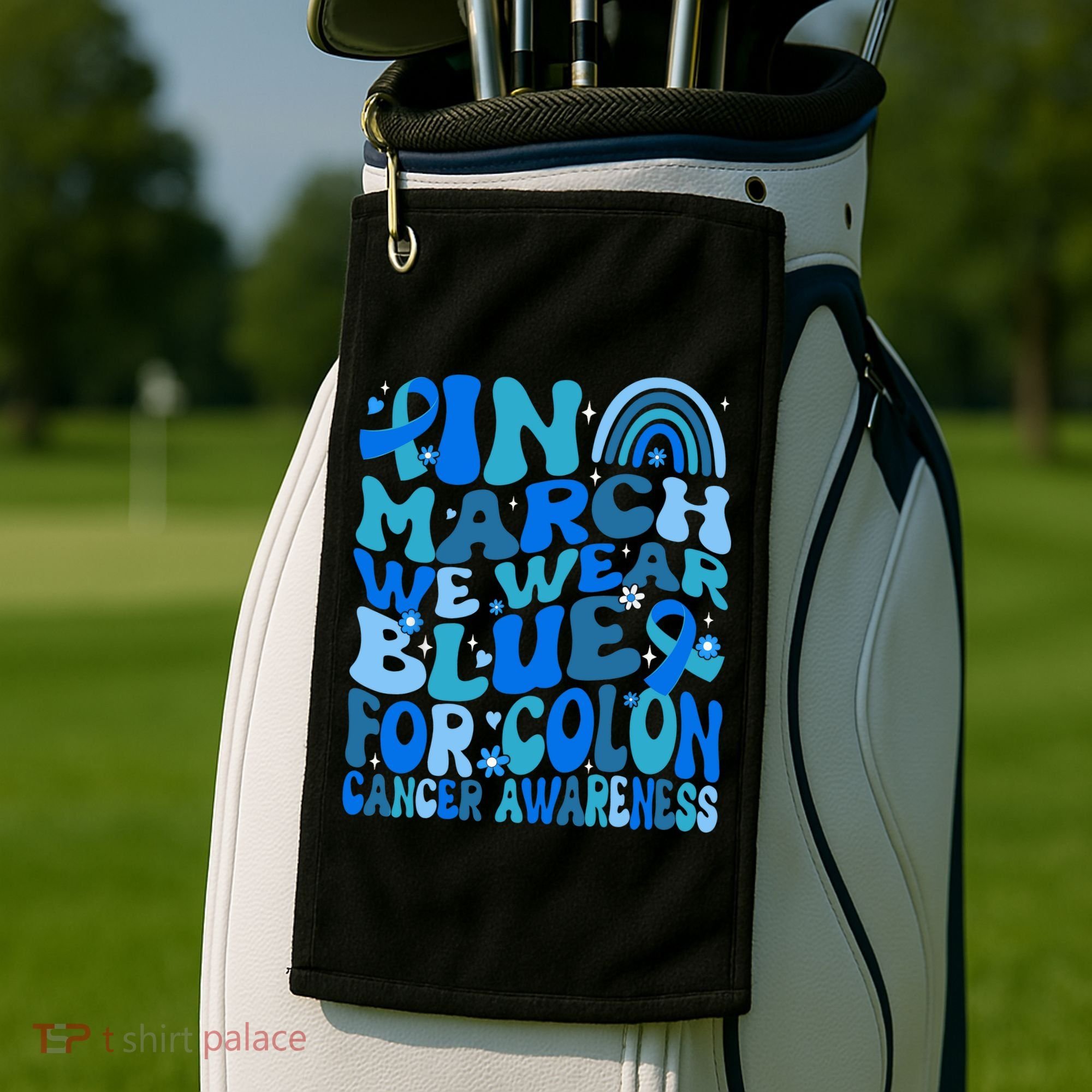 Funny Colon Cancer Colon Cancer Awareness Support Golf Towel
