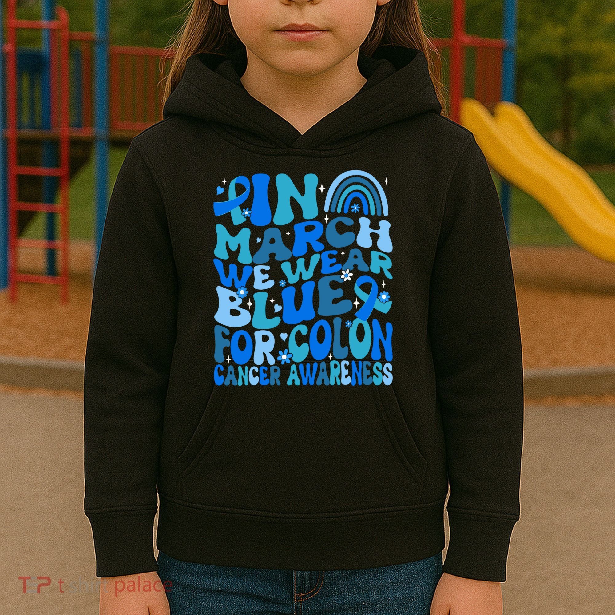 Funny Colon Cancer Colon Cancer Awareness Support Kids Hoodie