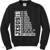 Faith Cross Christian Religious Jesus Lord Gift Jesus Kids Sweatshirt thumb 0