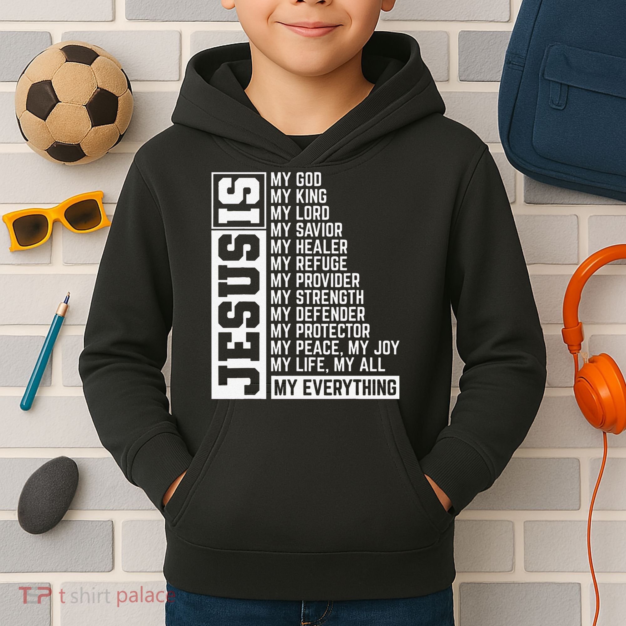 Faith Cross Christian Religious Jesus Lord Gift Jesus Kids Hoodie