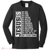 Faith Cross Christian Religious Jesus Lord Gift Jesus Kids Long Sleeve Shirt thumb 0