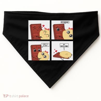 Funny Cute Couple Journey Choco And Pancake Romantic Lover USA-Made Doggie Bandana