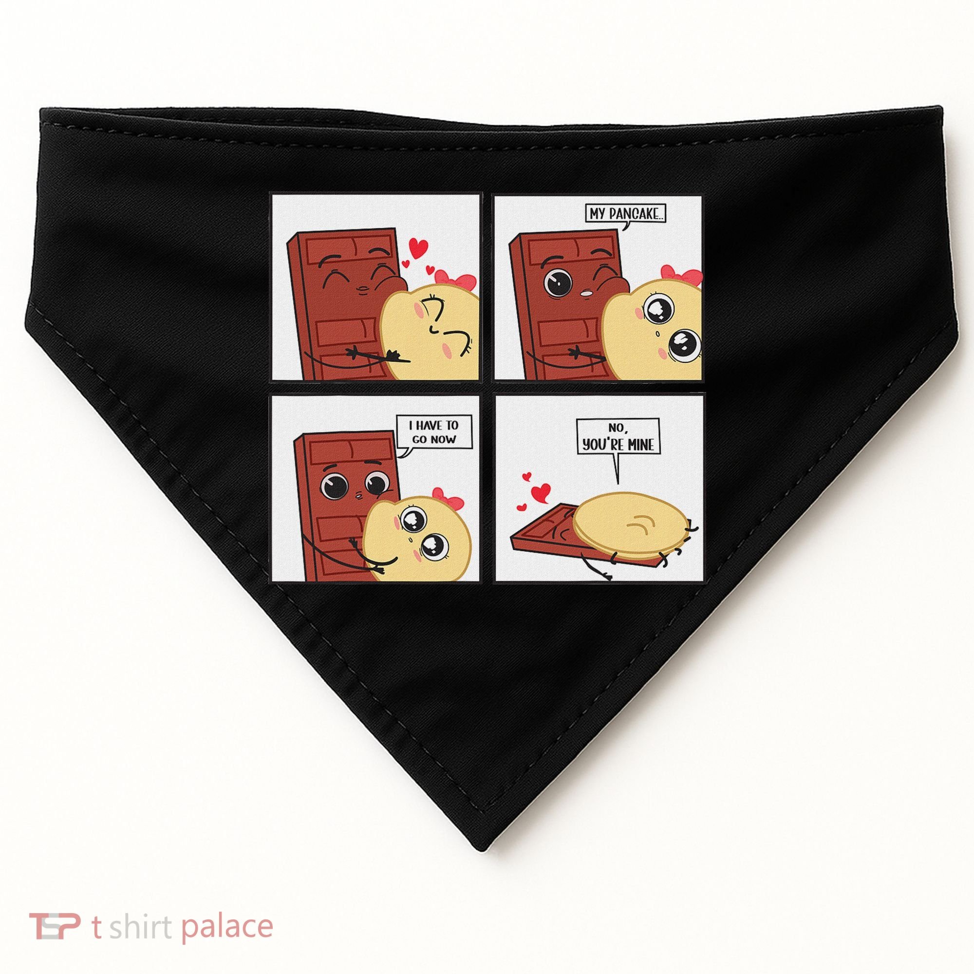 Funny Cute Couple Journey Choco And Pancake Romantic Lover USA-Made Doggie Bandana