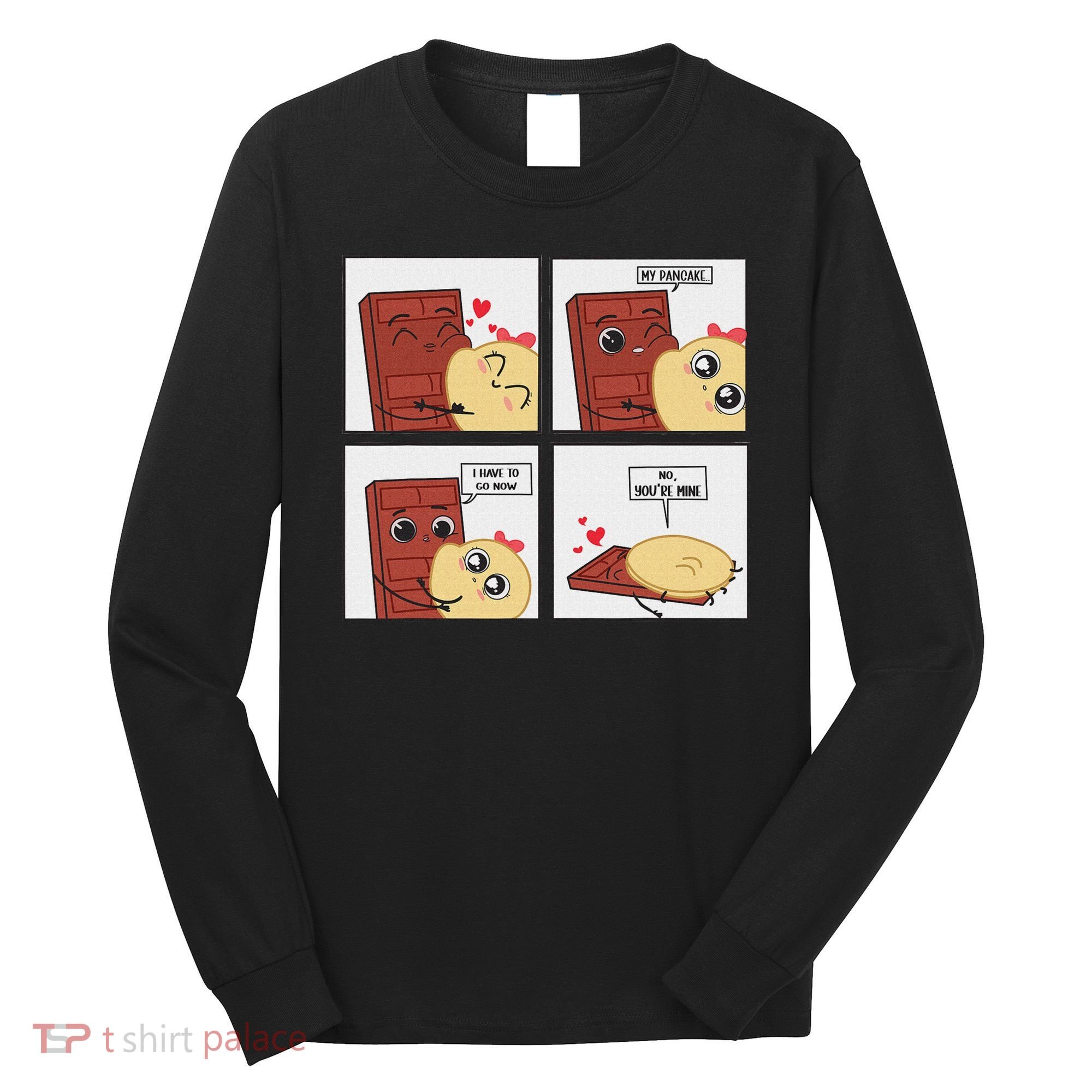 Funny Cute Couple Journey Choco And Pancake Romantic Lover Long Sleeve Shirt