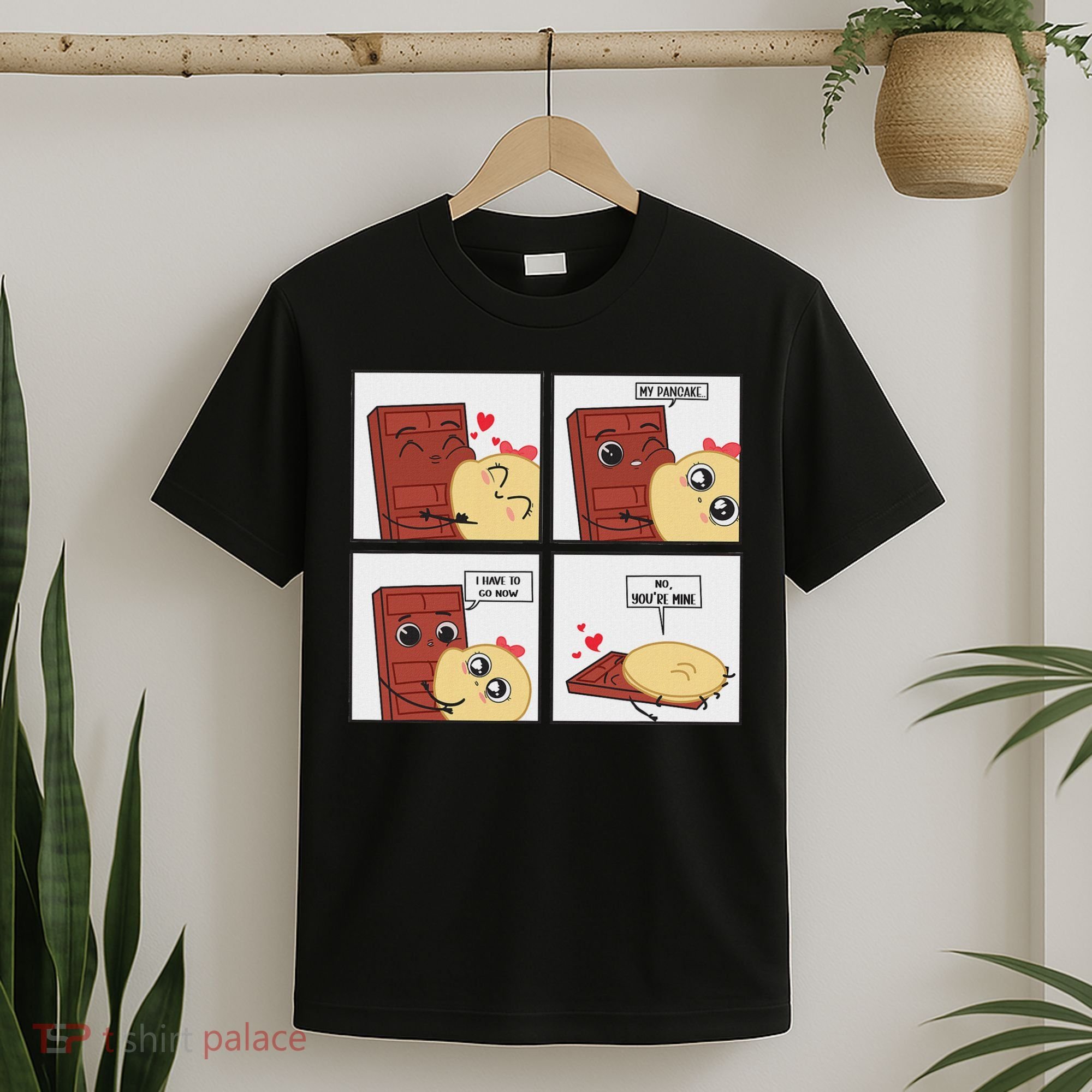Funny Cute Couple Journey Choco And Pancake Romantic Lover T-Shirt