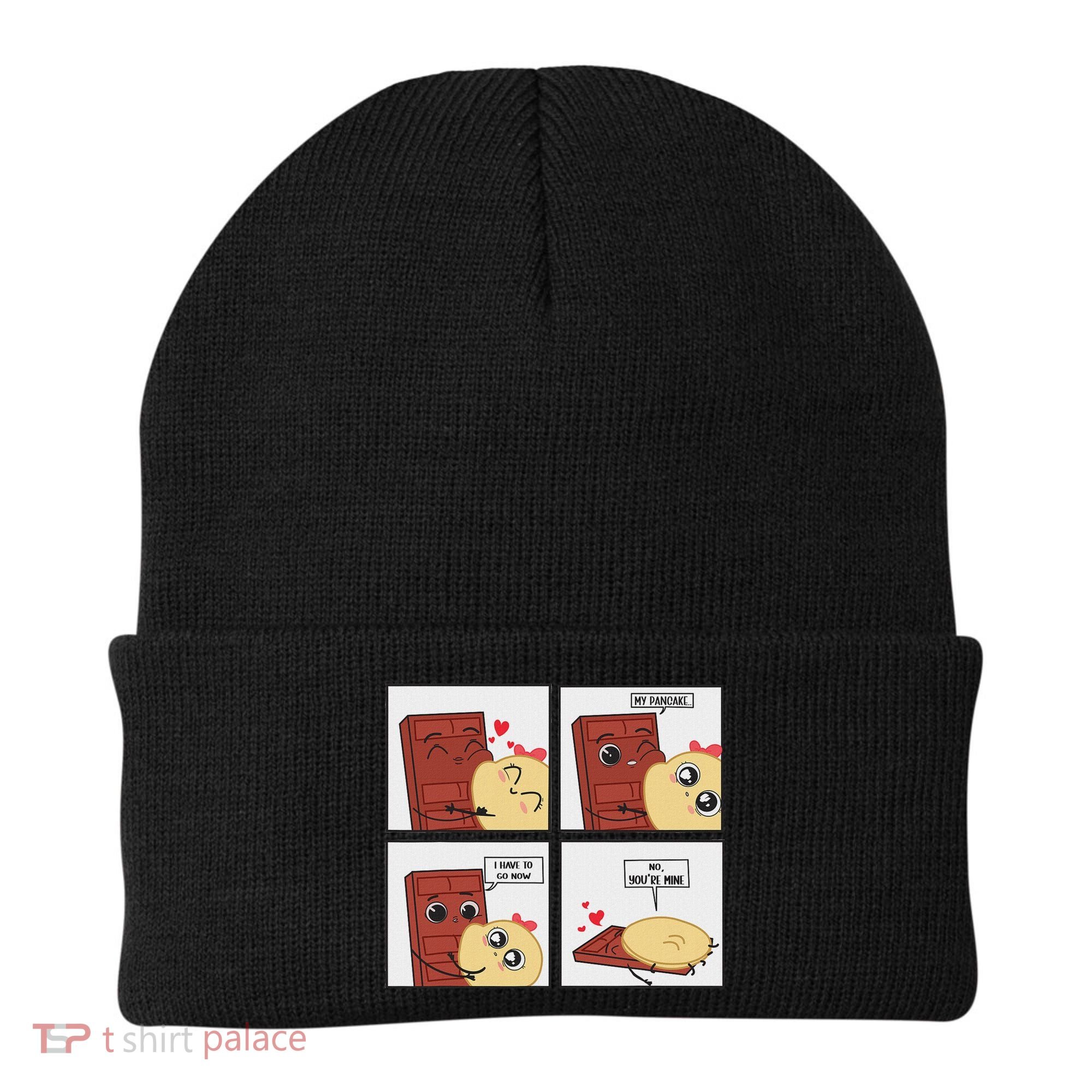 Funny Cute Couple Journey Choco And Pancake Romantic Lover Beanie