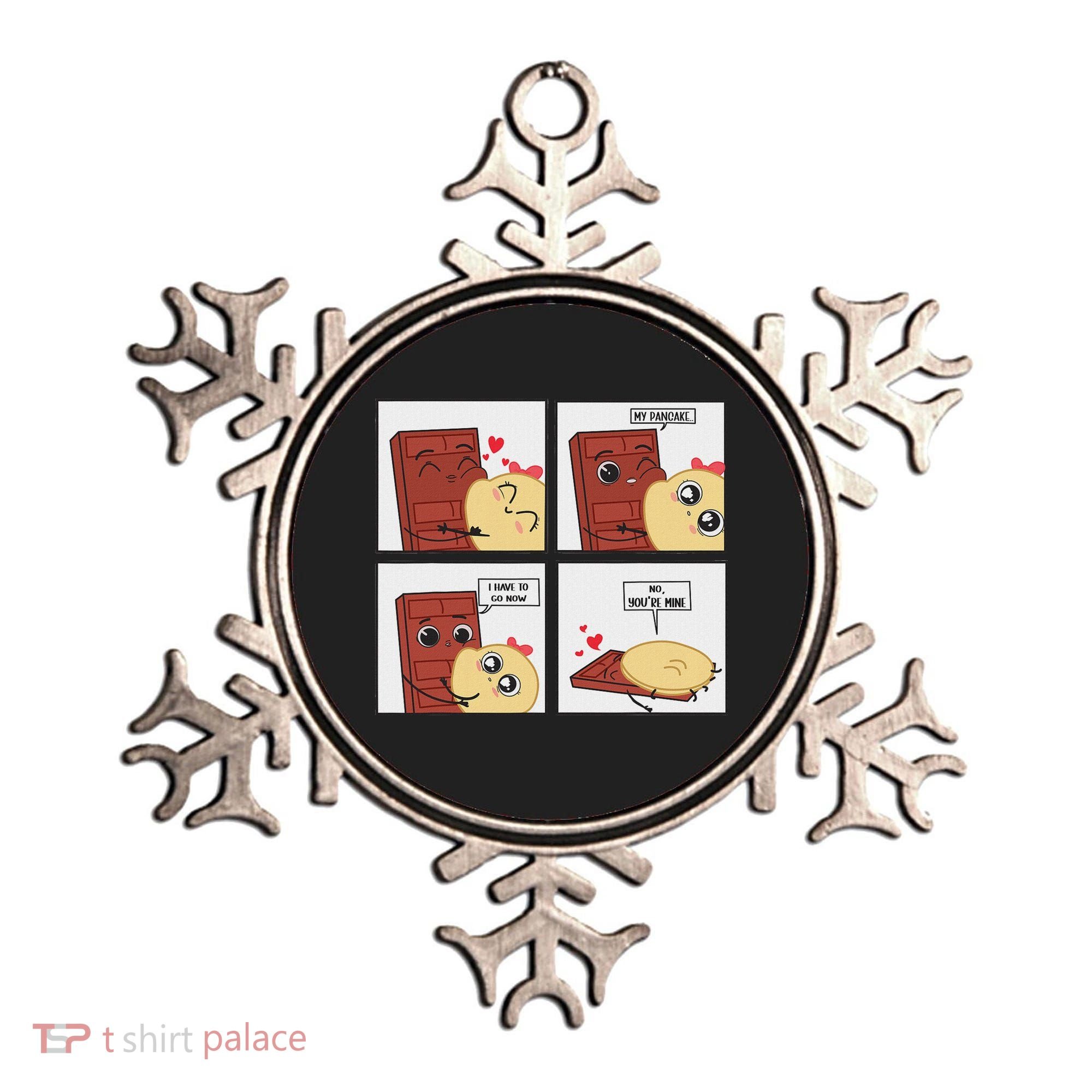 Funny Cute Couple Journey Choco And Pancake Romantic Lover Ornament