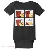 Funny Cute Couple Journey Choco And Pancake Romantic Lover Baby Bodysuit thumb 0
