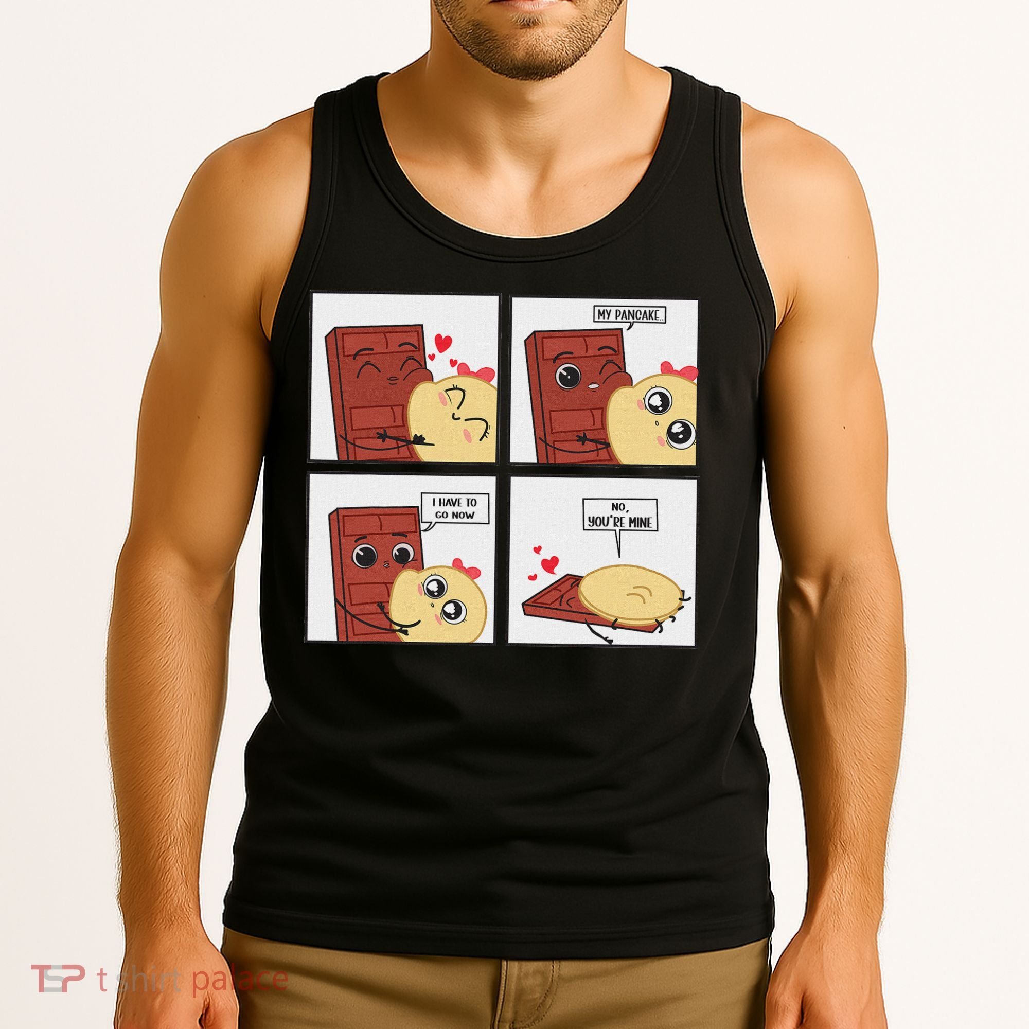 Funny Cute Couple Journey Choco And Pancake Romantic Lover Tank Top