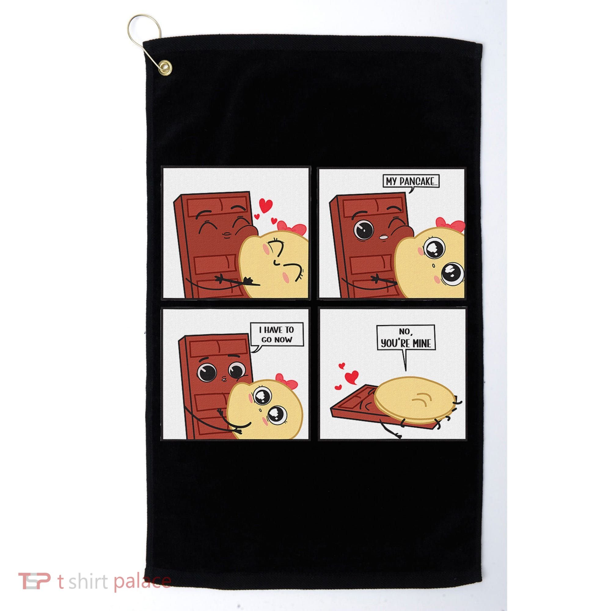 Funny Cute Couple Journey Choco And Pancake Romantic Lover Golf Towel