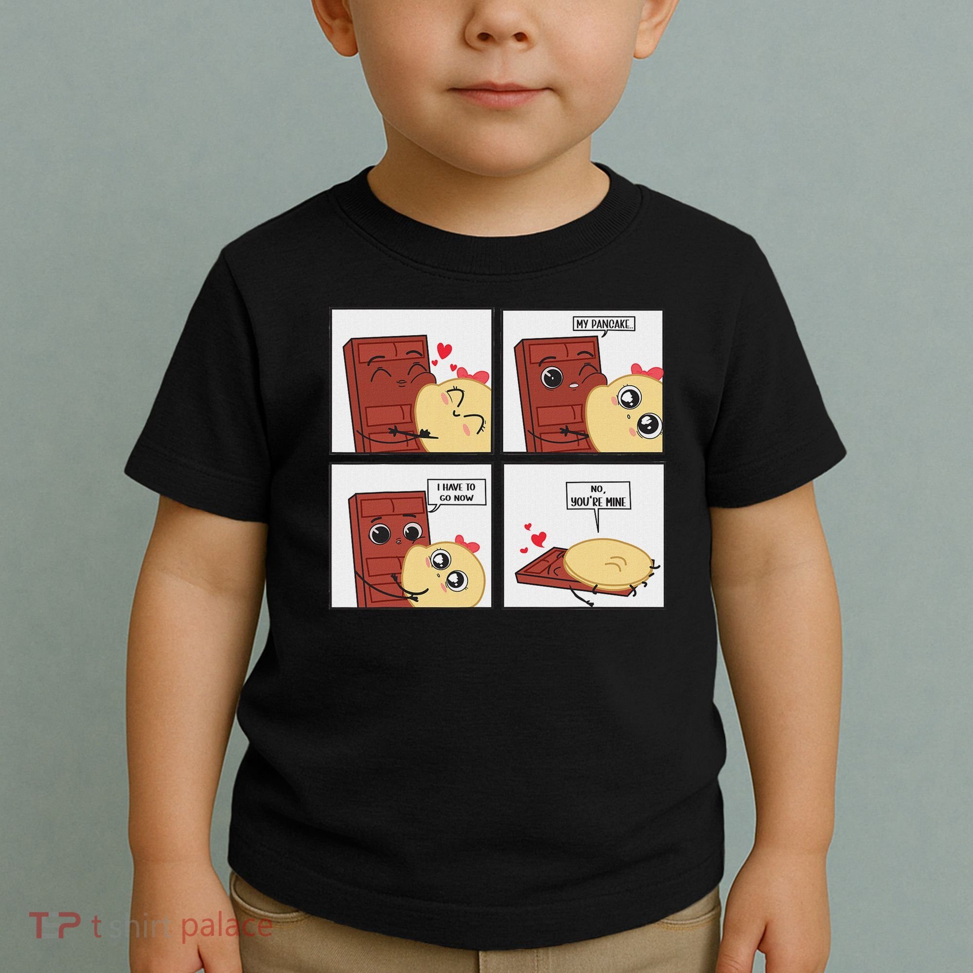Funny Cute Couple Journey Choco And Pancake Romantic Lover Toddler T-Shirt