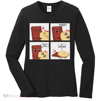 Funny Cute Couple Journey Choco And Pancake Romantic Lover Women's Long Sleeve Shirt