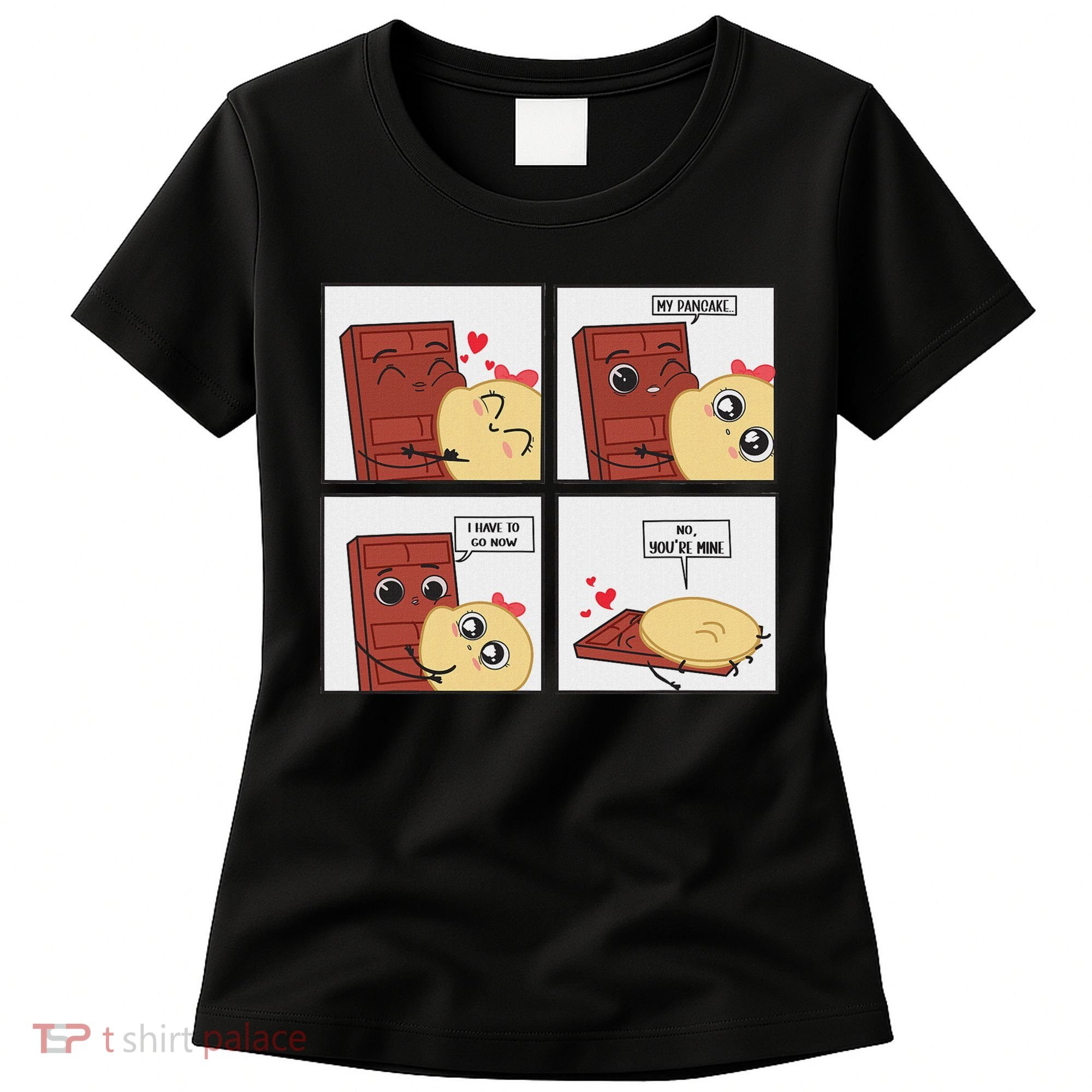Funny Cute Couple Journey Choco And Pancake Romantic Lover Women's T-Shirt