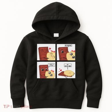 Funny Cute Couple Journey Choco And Pancake Romantic Lover Kids Hoodie