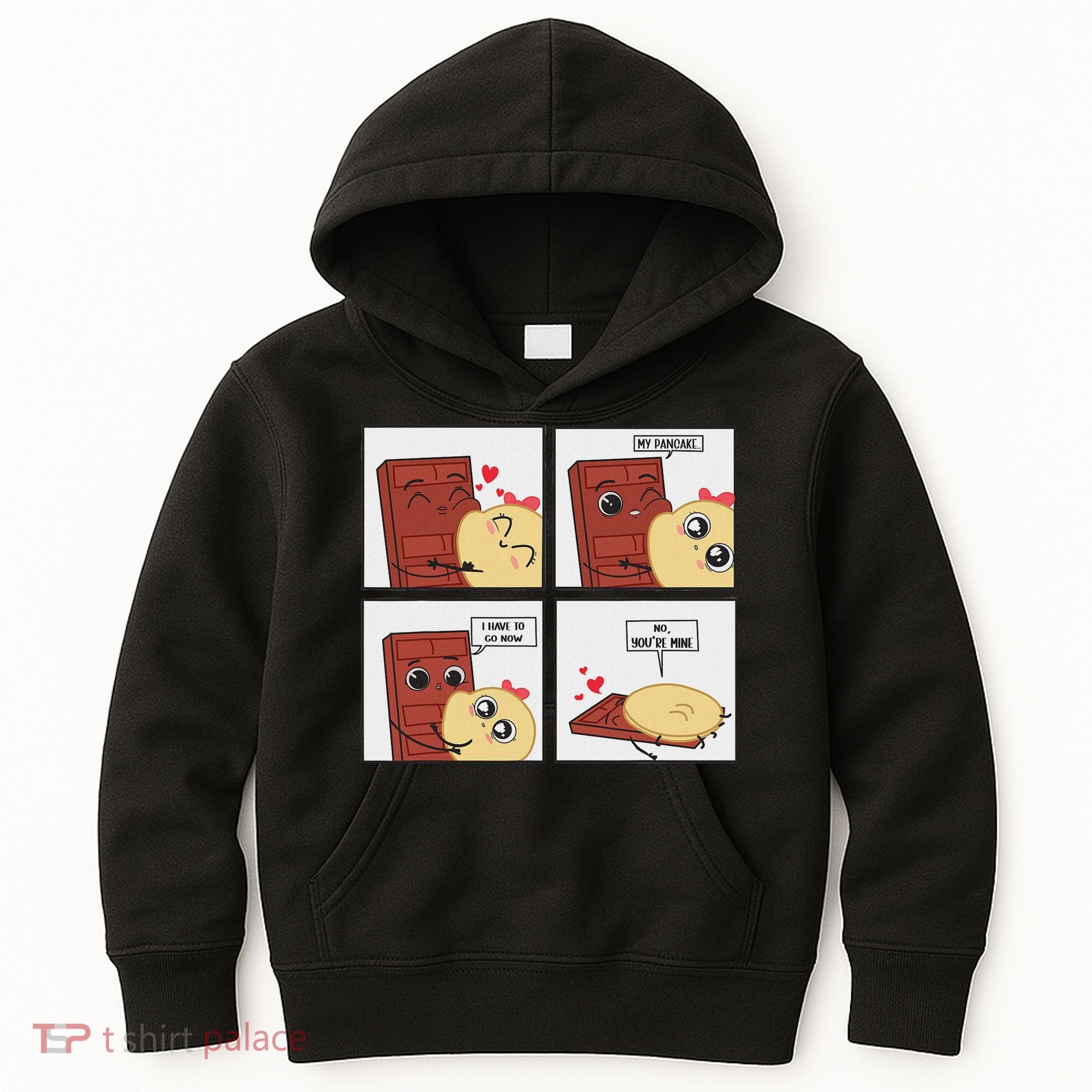 Funny Cute Couple Journey Choco And Pancake Romantic Lover Kids Hoodie