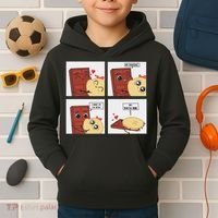 Funny Cute Couple Journey Choco And Pancake Romantic Lover Kids Hoodie thumb 2
