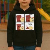 Funny Cute Couple Journey Choco And Pancake Romantic Lover Kids Hoodie thumb 3