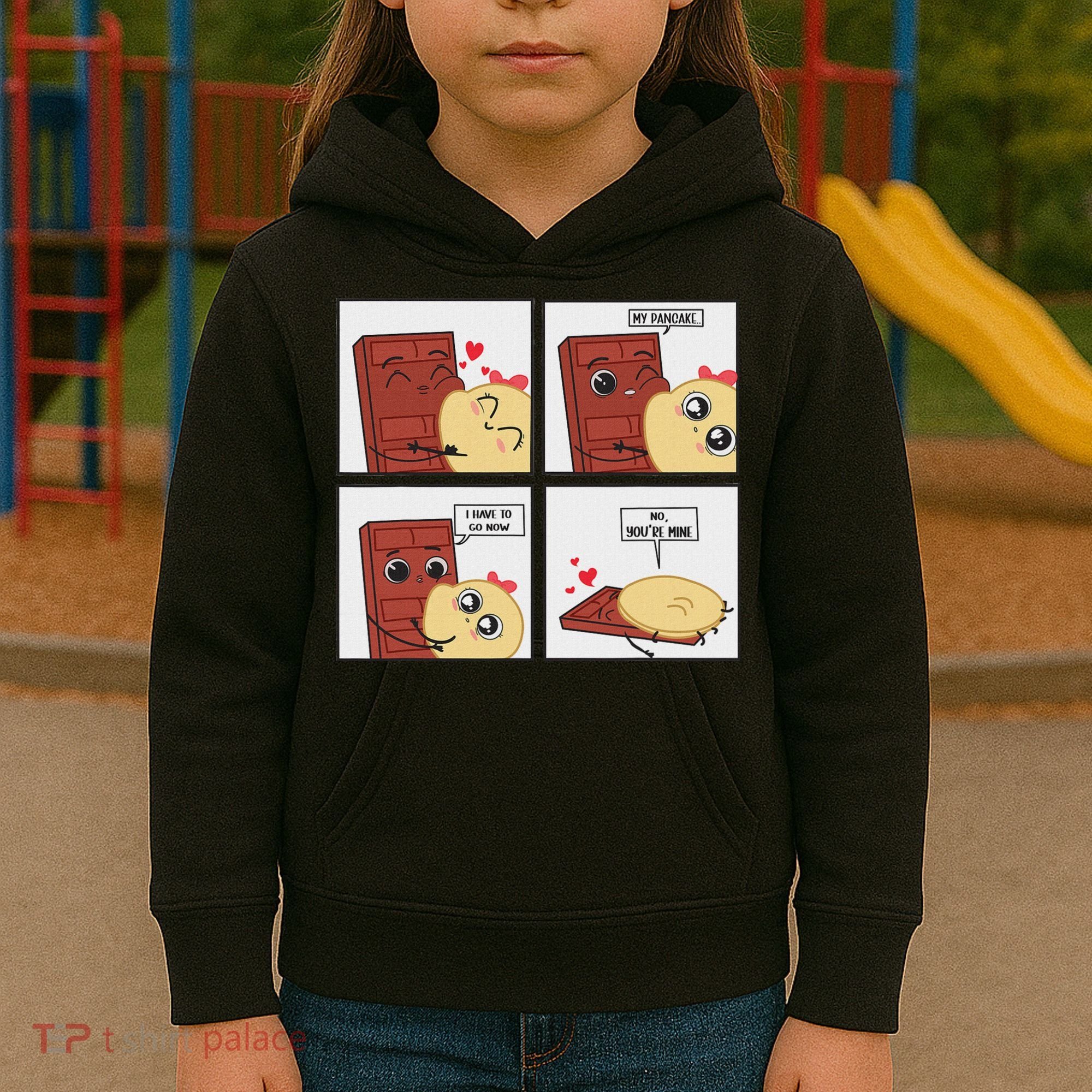 Funny Cute Couple Journey Choco And Pancake Romantic Lover Kids Hoodie