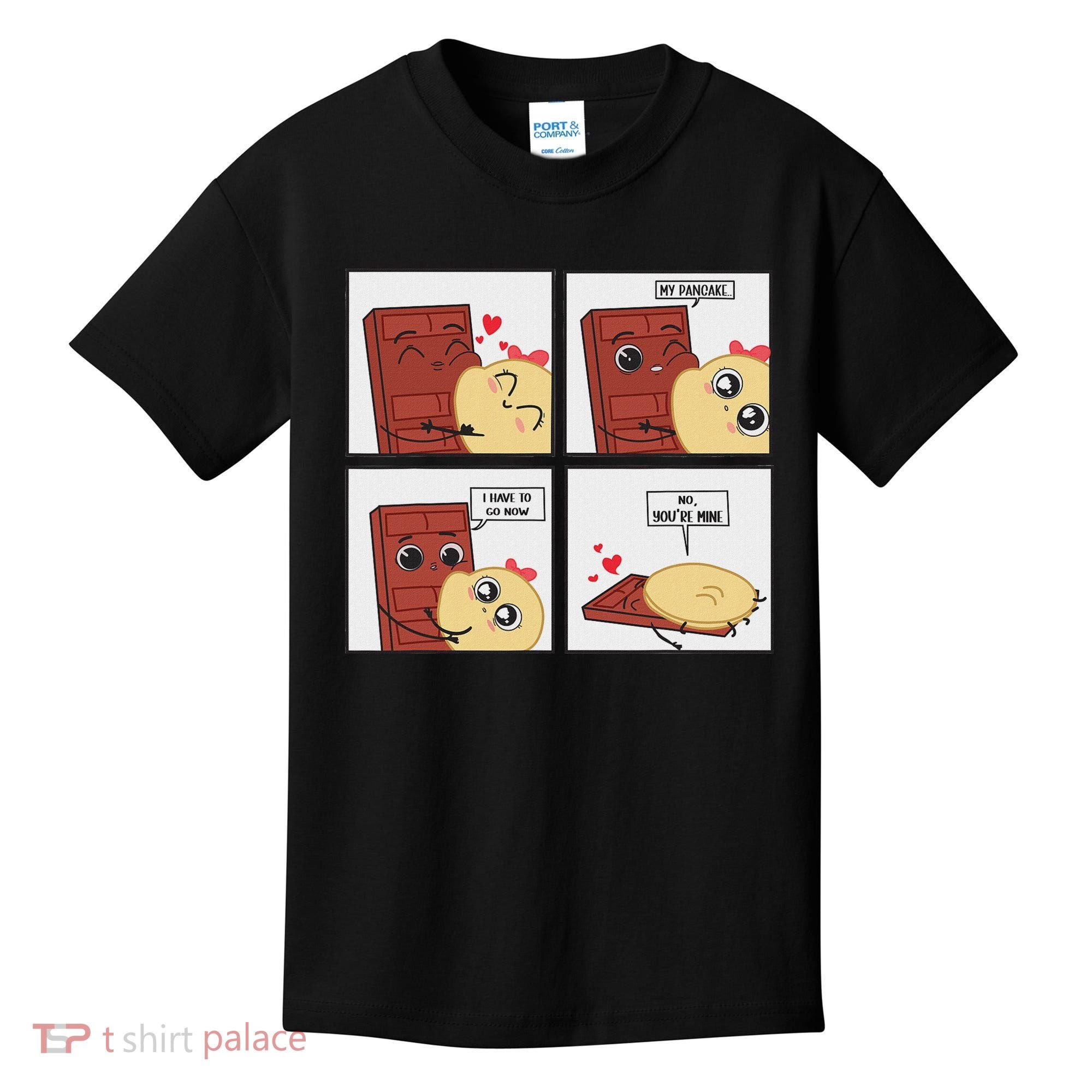 Funny Cute Couple Journey Choco And Pancake Romantic Lover Kids T-Shirt