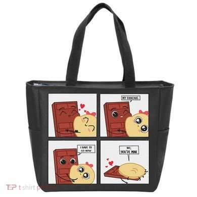 Funny Cute Couple Journey Choco And Pancake Romantic Lover Tote Bag