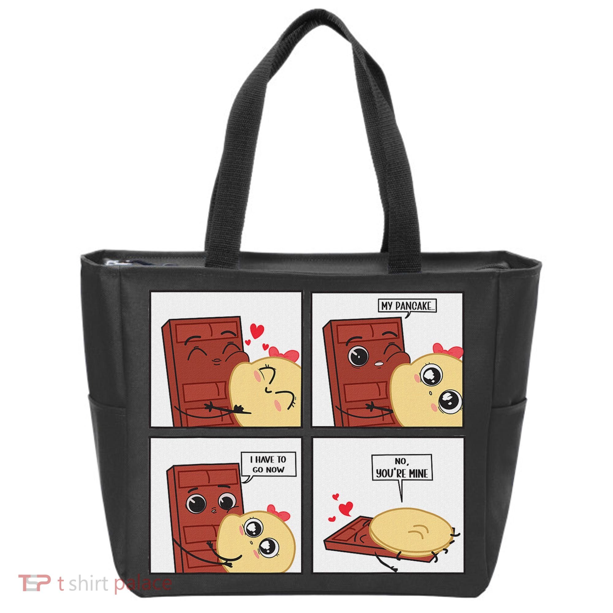 Funny Cute Couple Journey Choco And Pancake Romantic Lover Tote Bag