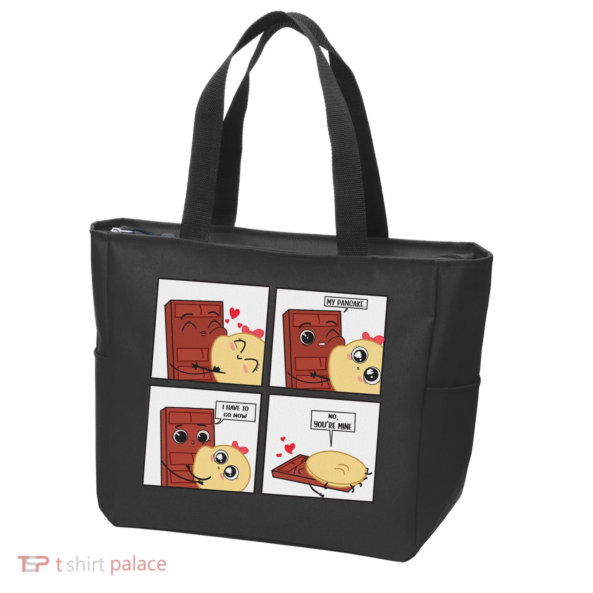 Funny Cute Couple Journey Choco And Pancake Romantic Lover Tote Bag