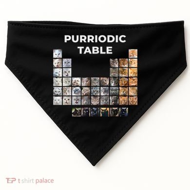 Funny Cat Chemistry Pun Periodic Table USA-Made Doggie Bandana