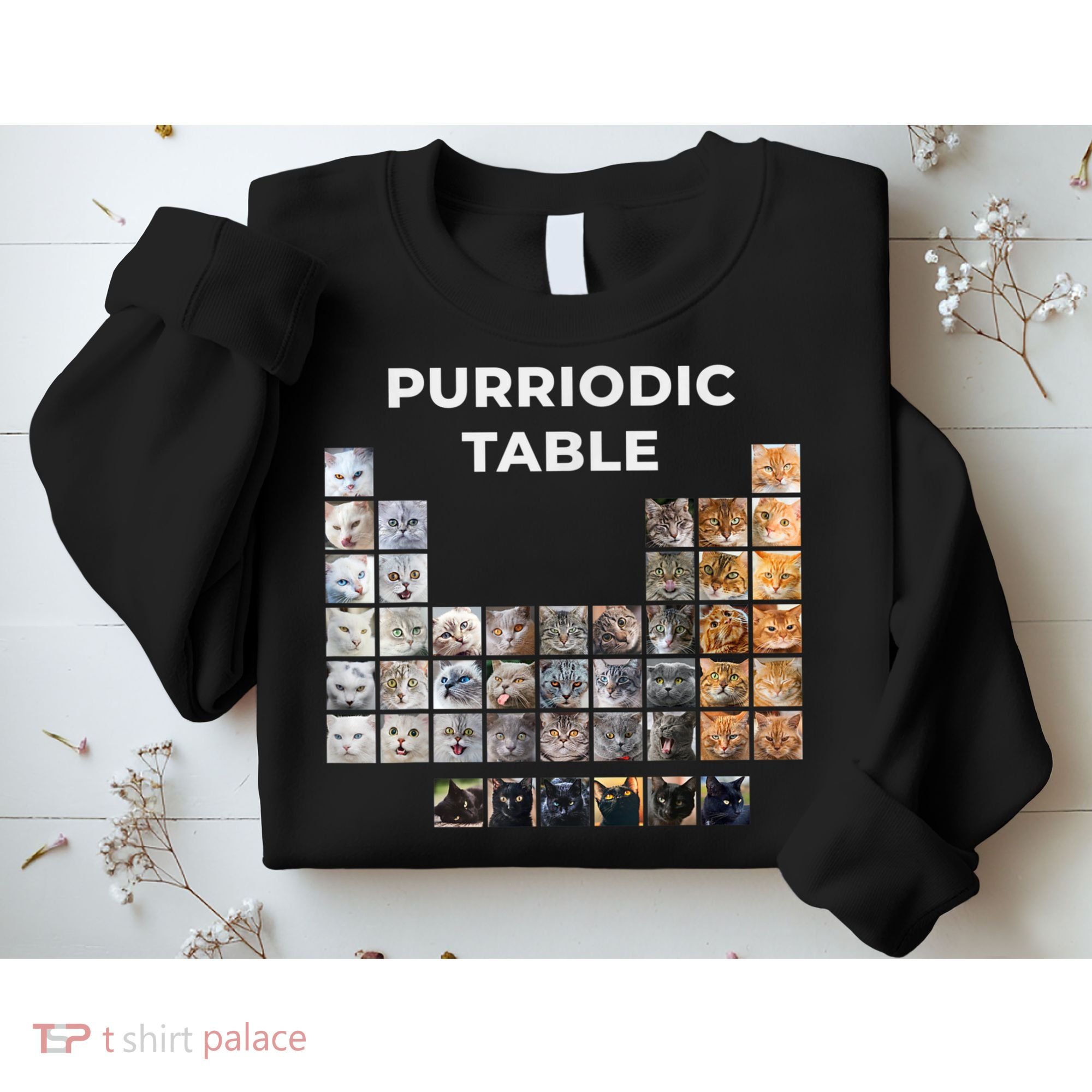 Funny Cat Chemistry Pun Periodic Table Sweatshirt