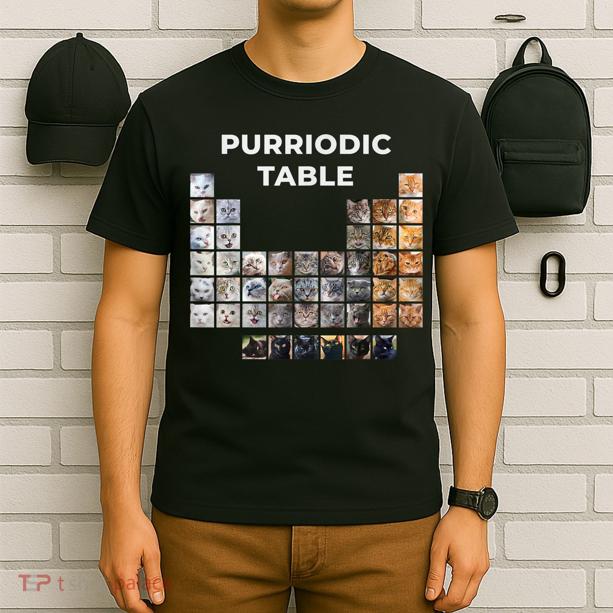 Funny Cat Chemistry Pun Periodic Table T-Shirt