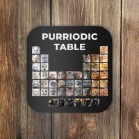 Funny Cat Chemistry Pun Periodic Table Coaster thumb 0