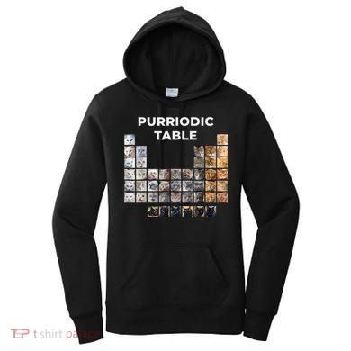 Funny Cat Chemistry Pun Periodic Table Women's Hoodie