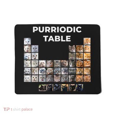 Funny Cat Chemistry Pun Periodic Table Mousepad