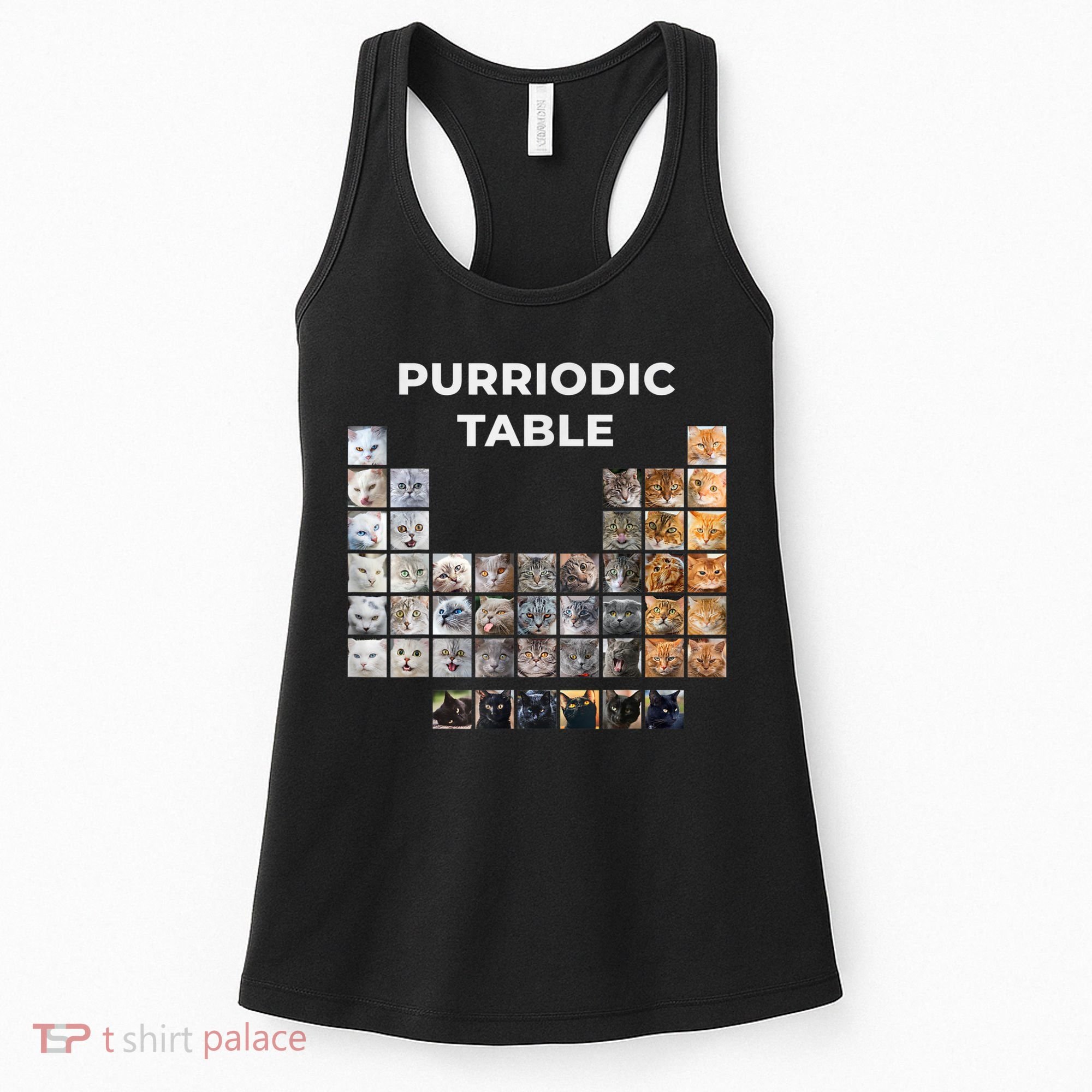 Funny Cat Chemistry Pun Periodic Table Women's Tank Top